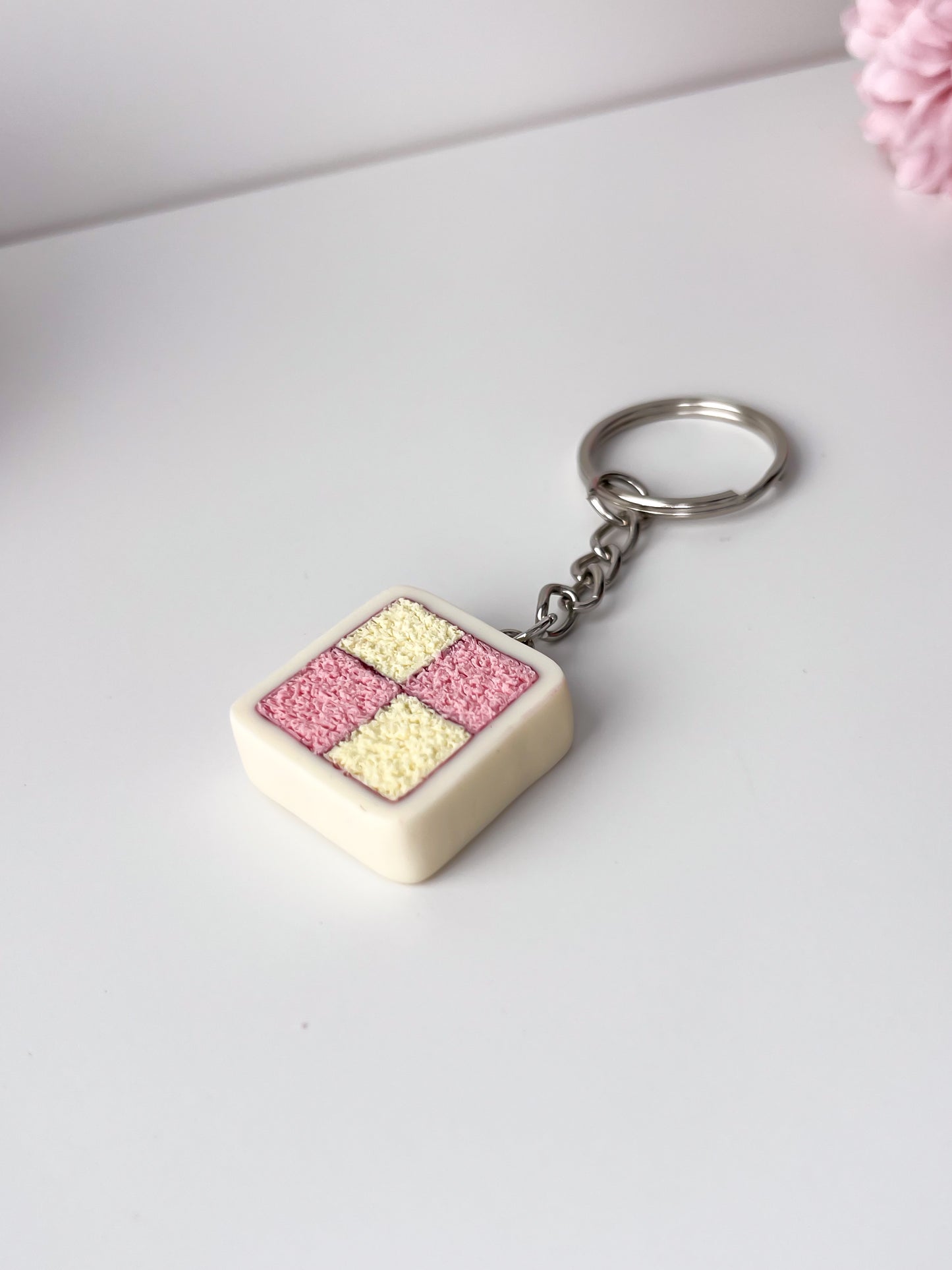 Battenberg Cake Keyring