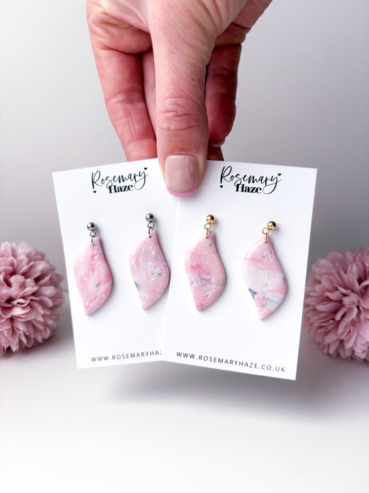 Dreamy Pink Wave Dangles