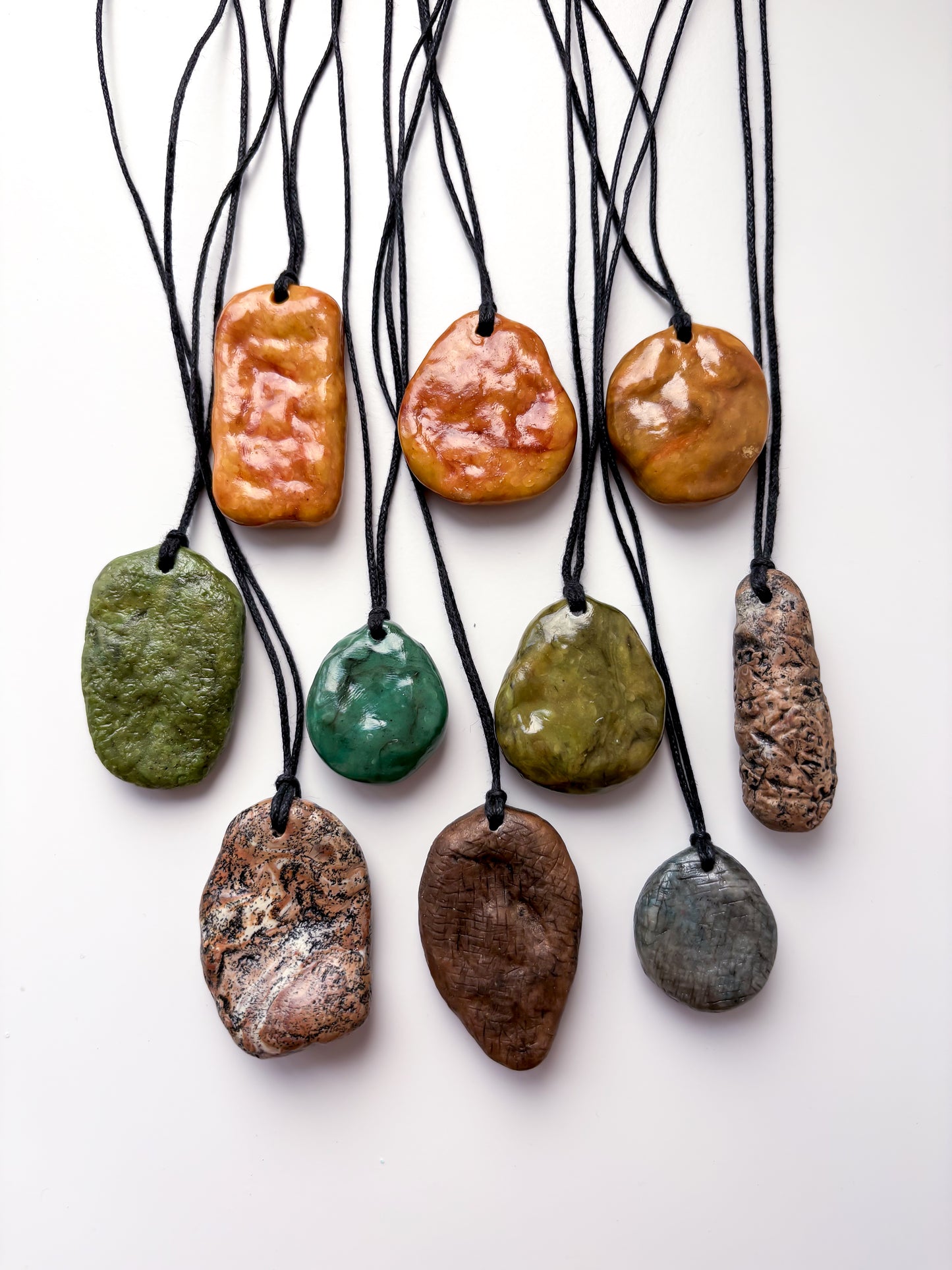 OOAK fake stone pendants