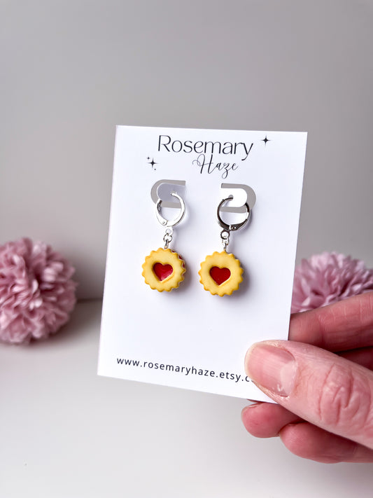 Jammy Heart Huggie Hoops