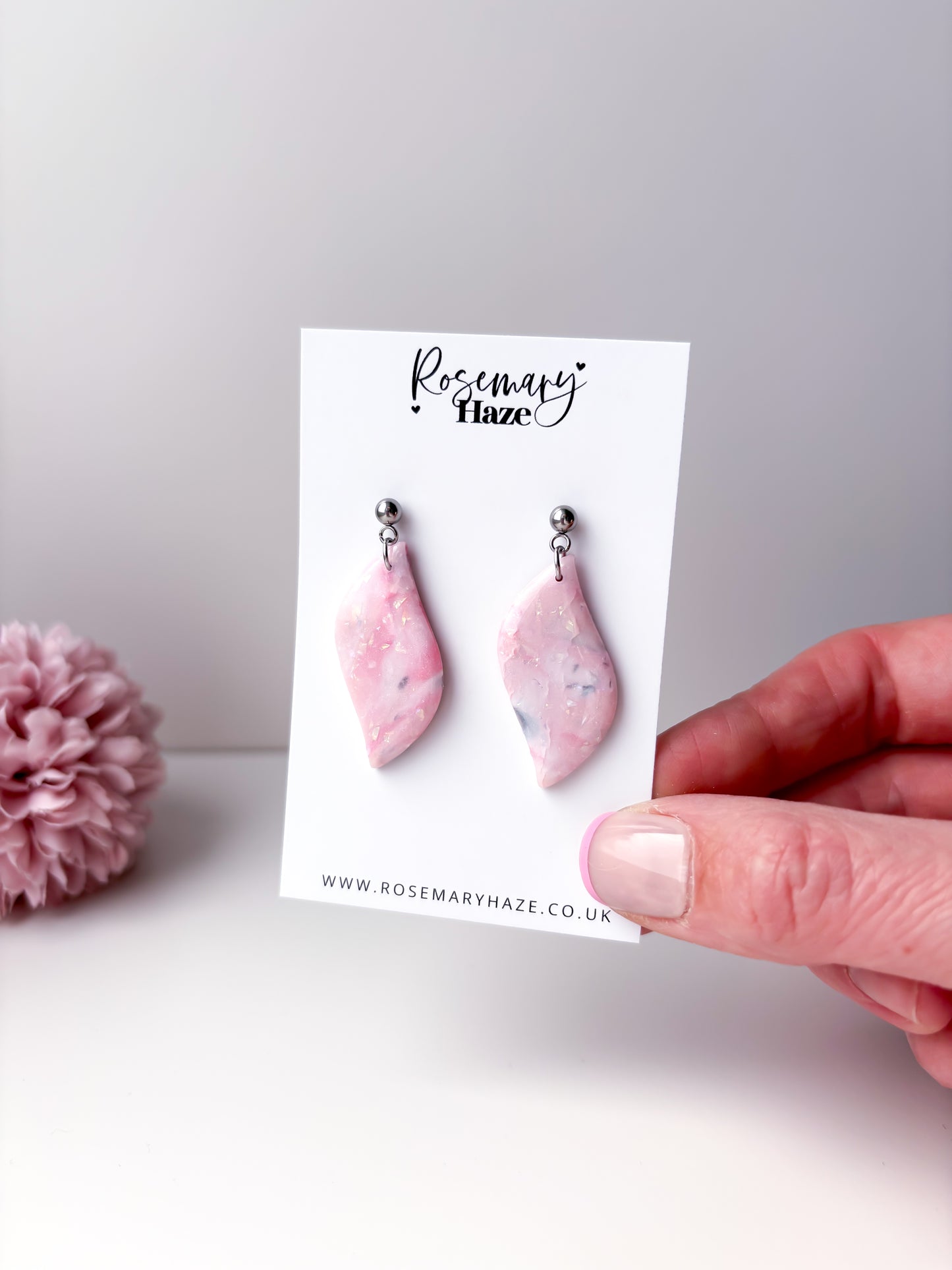 Dreamy Pink Wave Dangles