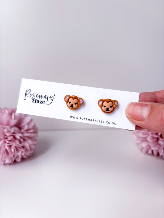 Cute Animals Studs - Monkey