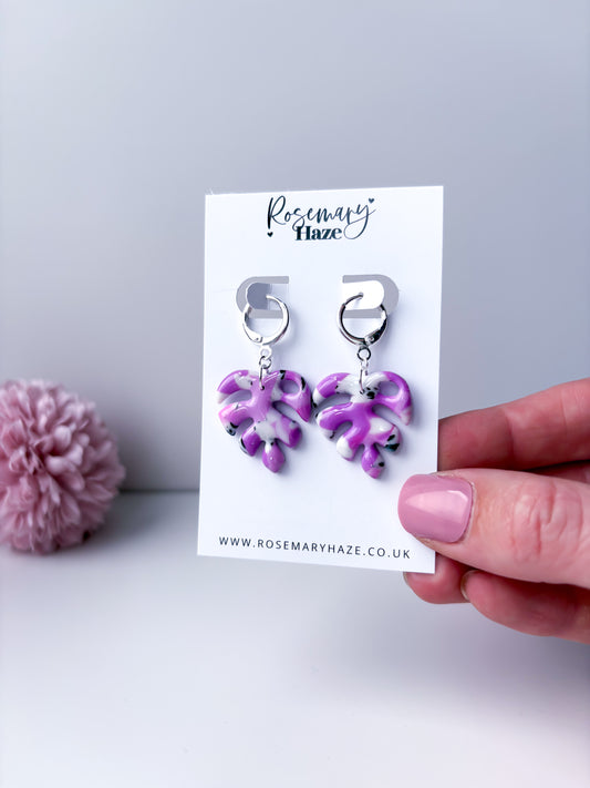 Foxglove Monstera Earrings
