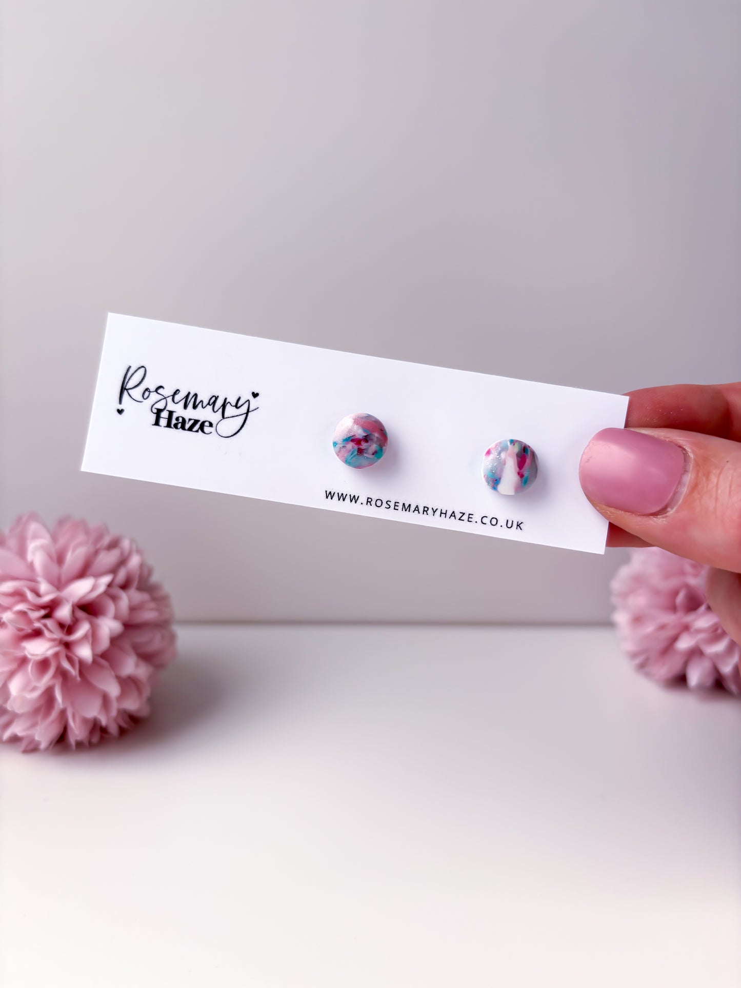 Blue Raspberry Circle Studs