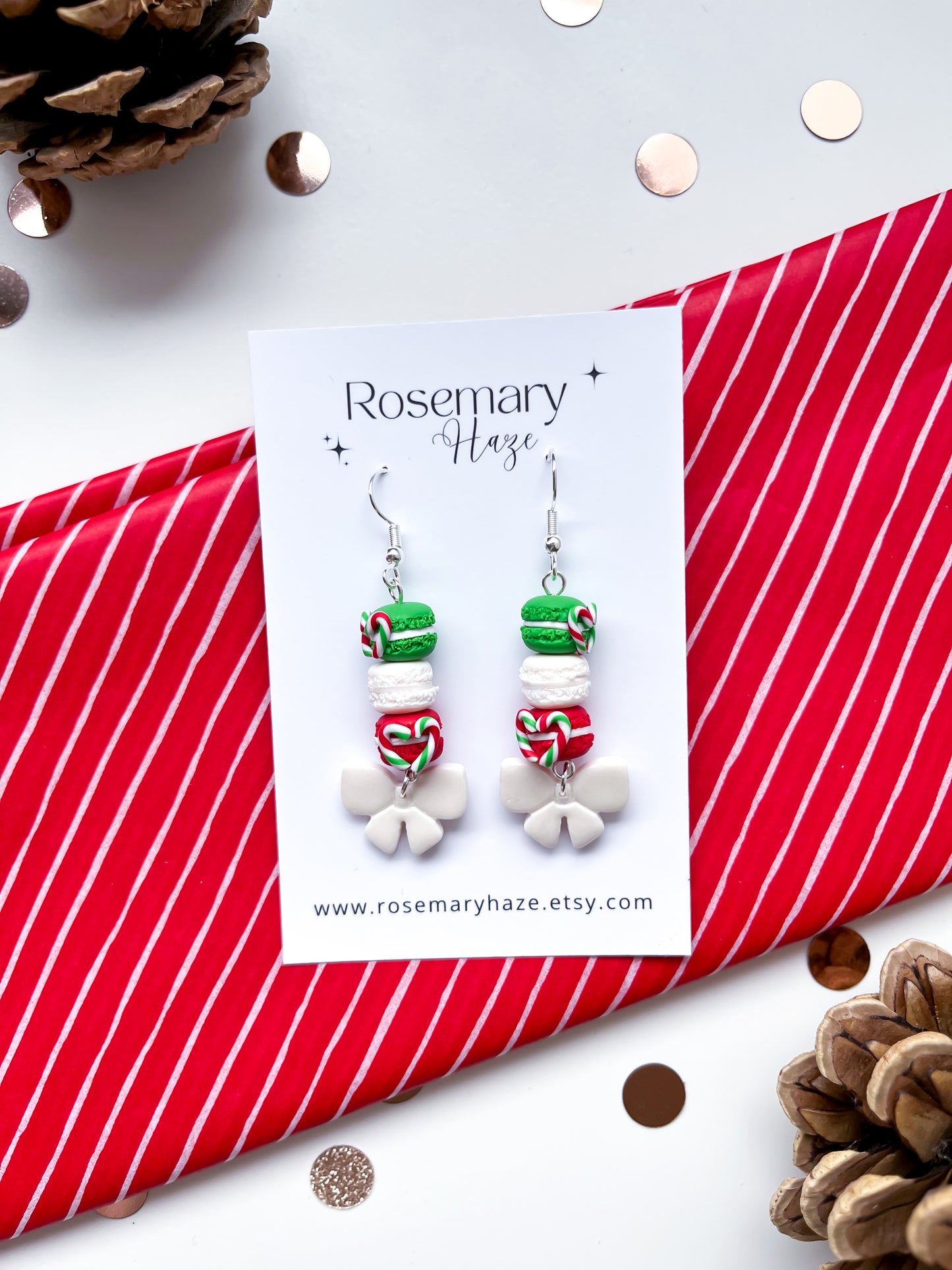 Christmas Macaron Earrings