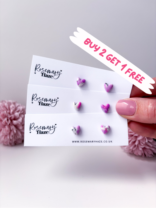 Foxglove Mini Heart Studs