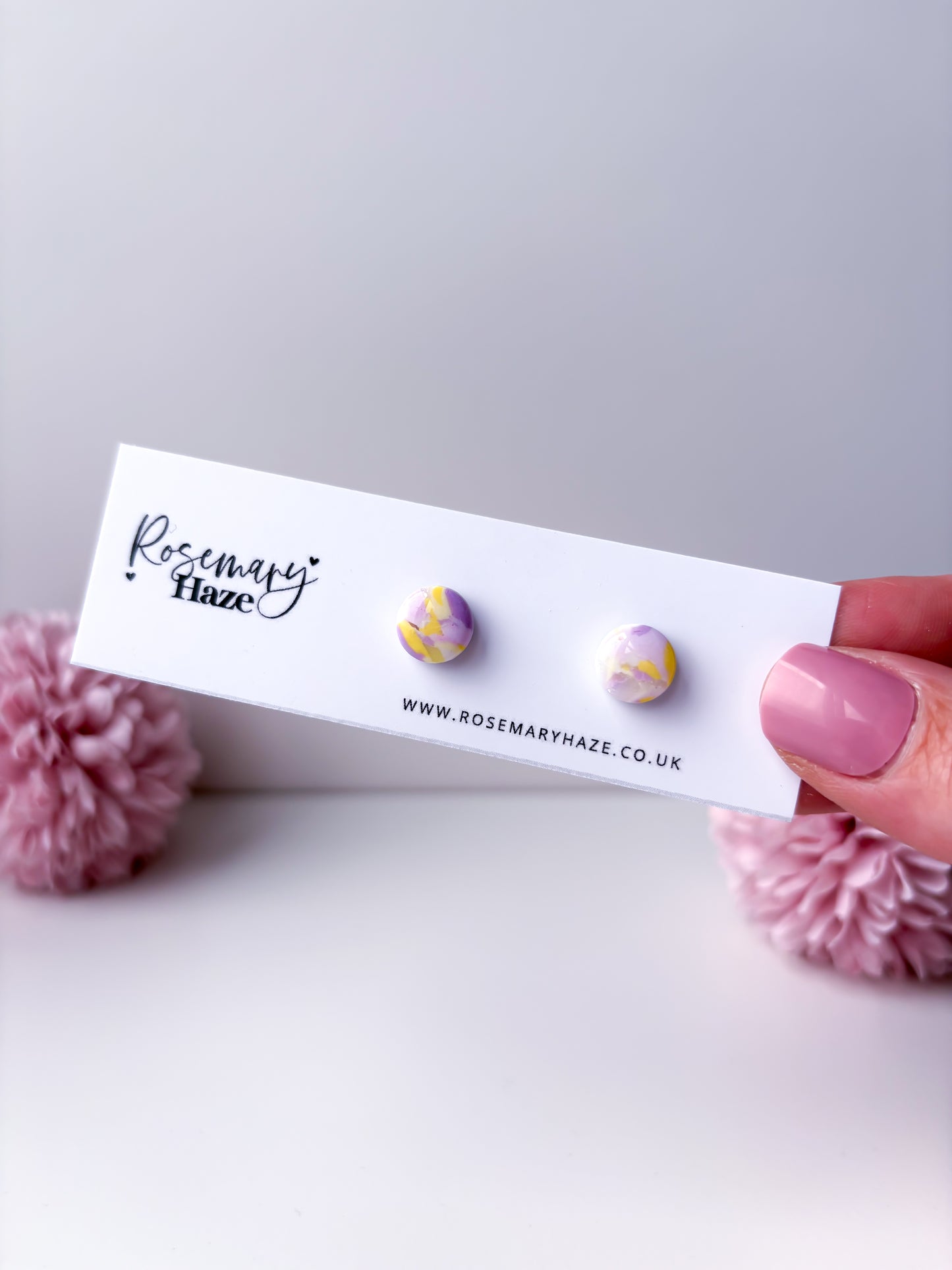 Lavender & Lemon Circle Studs
