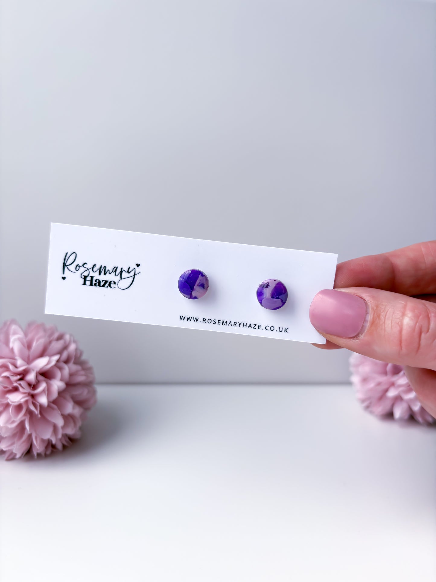 Purple Circle Studs