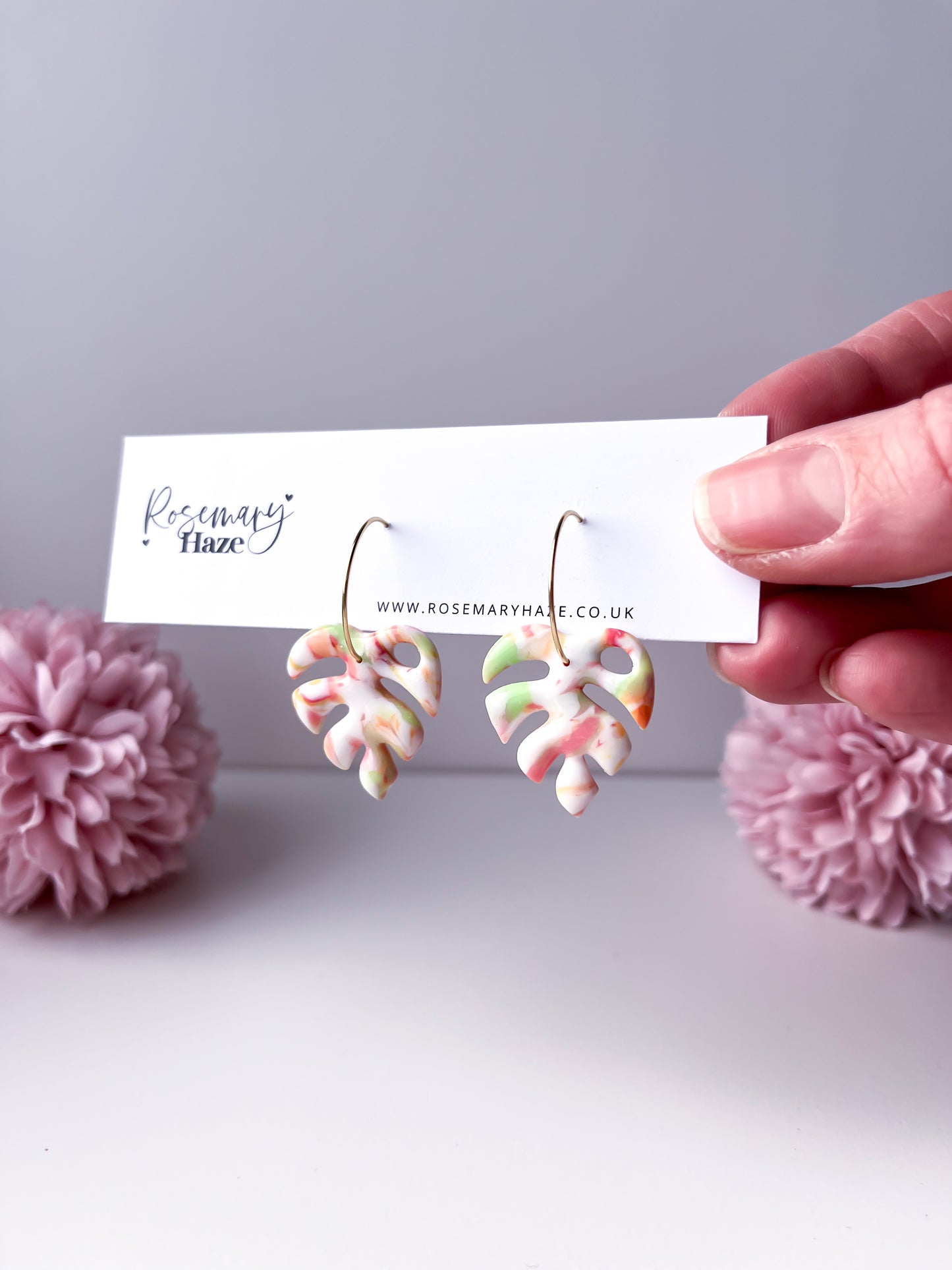 Tutti Frutti Monstera Earrings - day 19 🏡