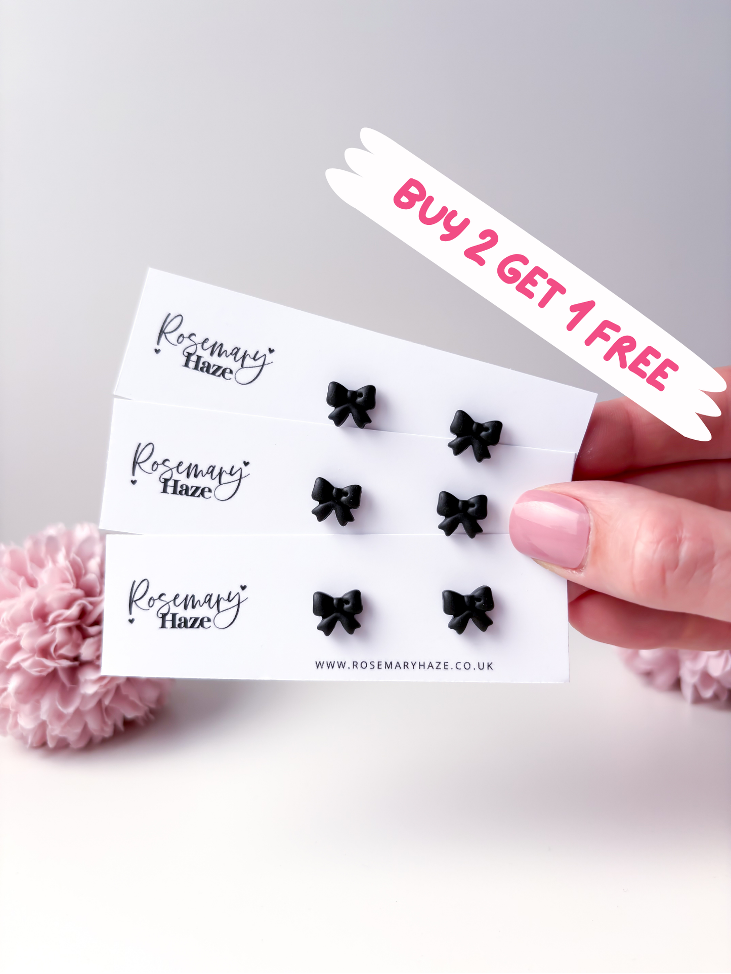Black Bow Studs