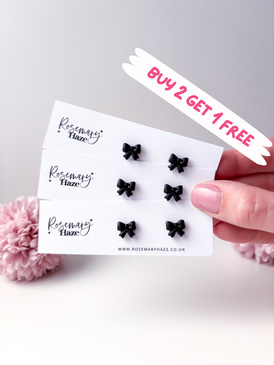 Black Bow Studs