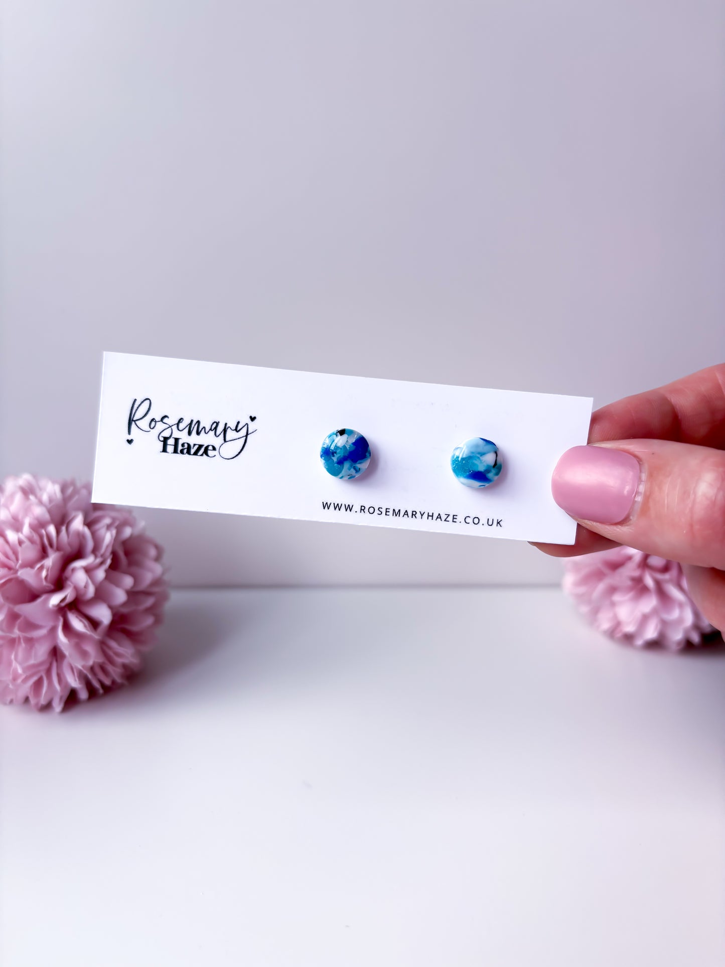 Ocean Blue Circle Studs