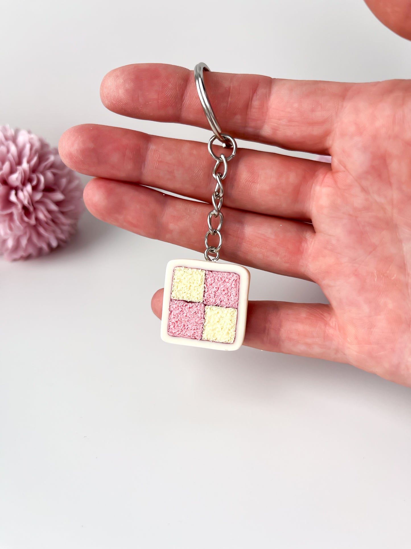 Battenberg Cake Keyring