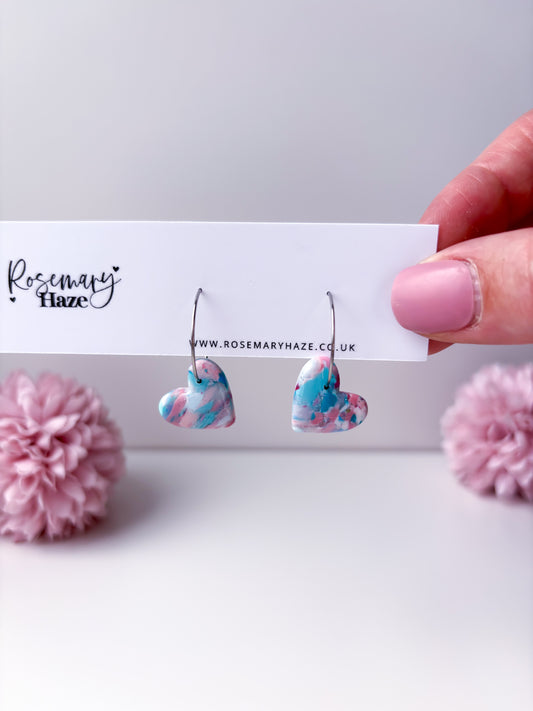 Blue Raspberry Heart Hoops