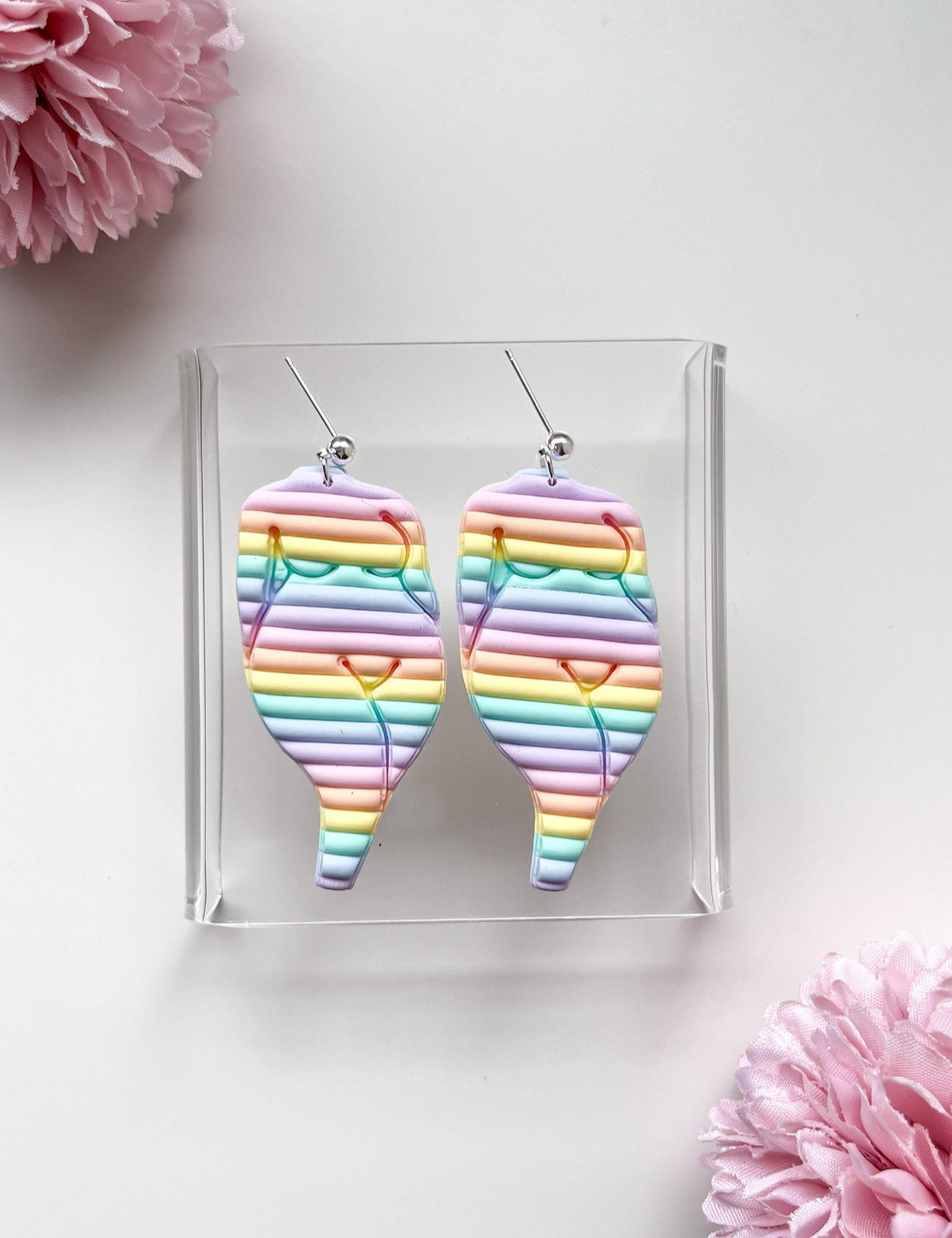 Pastel rainbow goddess earrings