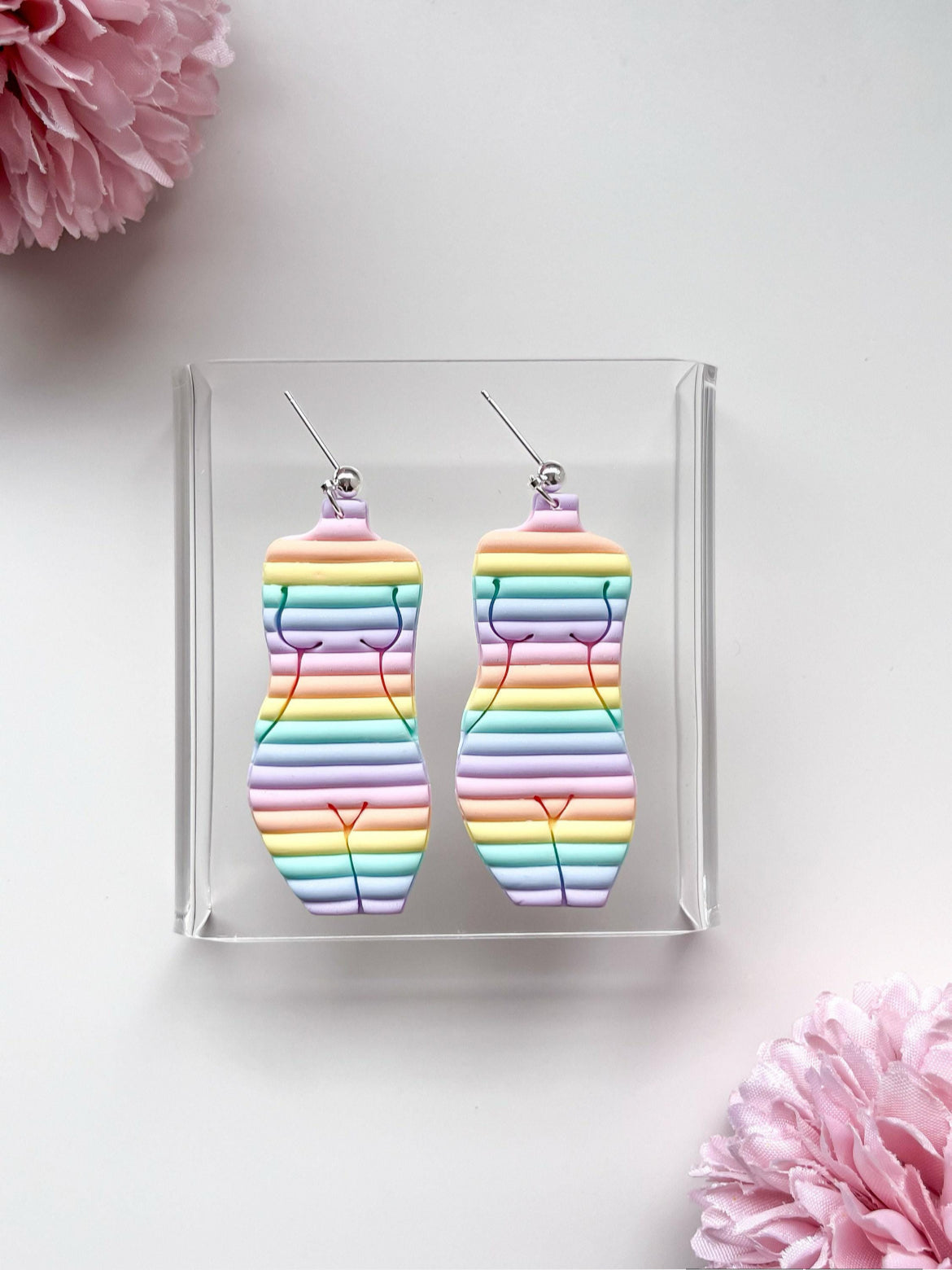 Pastel rainbow goddess earrings