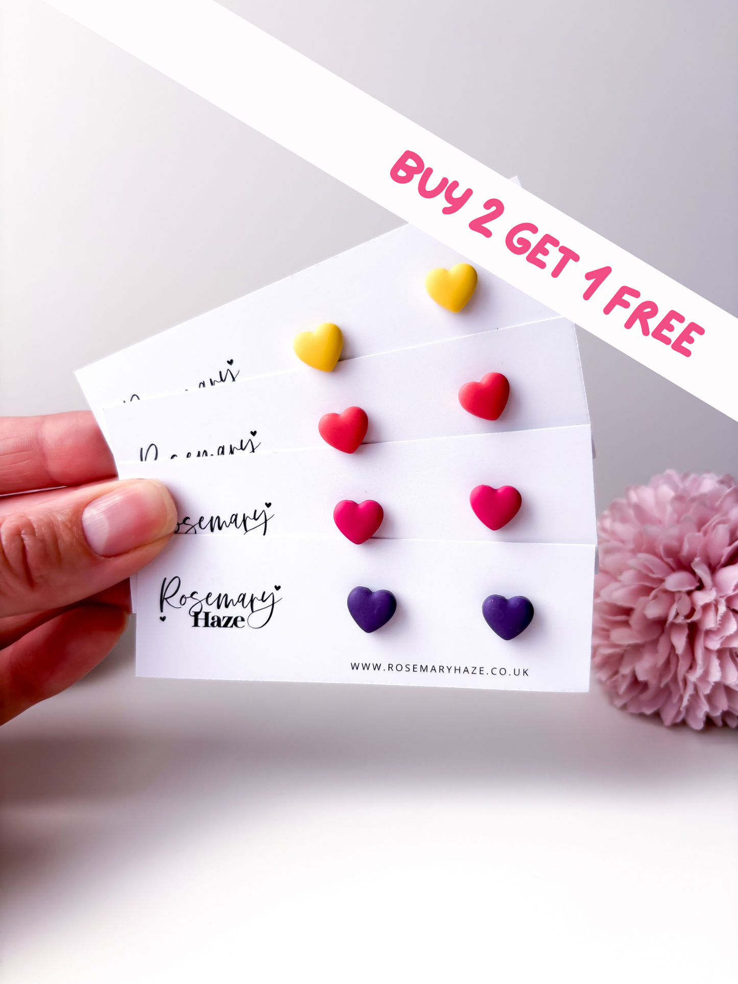 Heart Studs - Hawaiian Sunset
