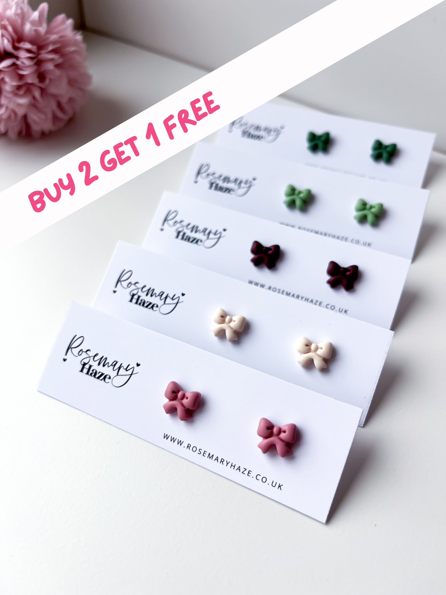 Bow Studs - Enchanted Garden