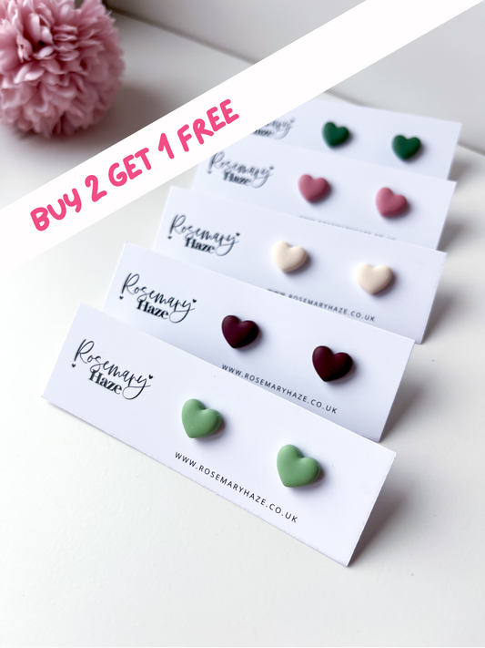 Heart Studs - Enchanted Garden