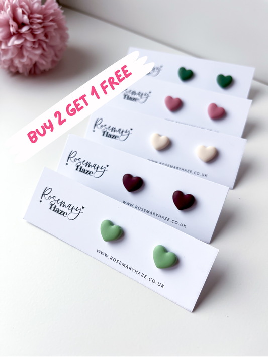 Heart Studs - Enchanted Garden