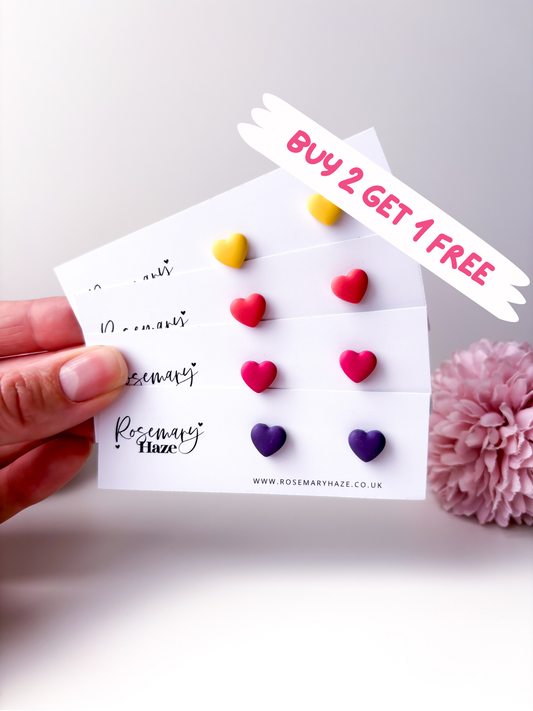 Heart Studs - Hawaiian Sunset