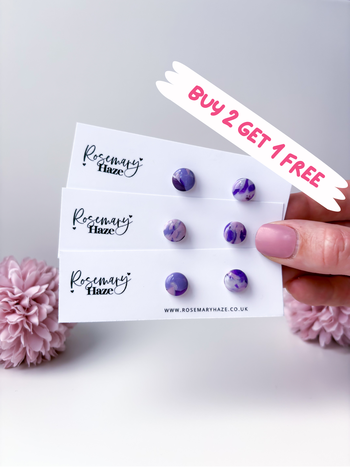 Purple Circle Studs