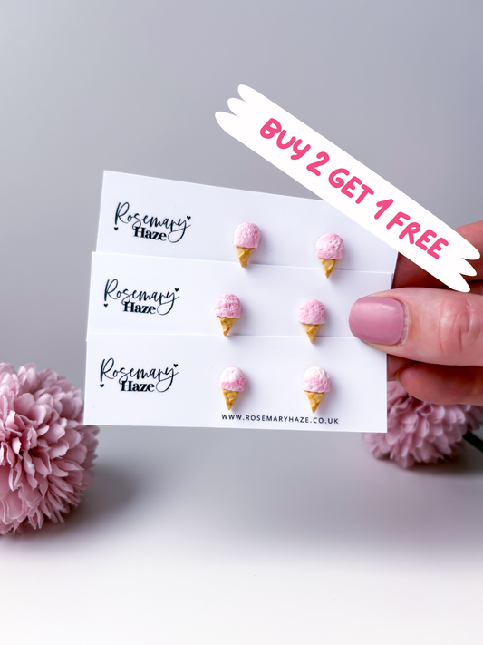 Ice Cream Studs - Raspberry Ripple