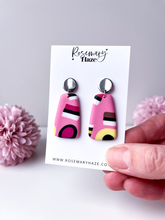 Pink Liquorice Allsorts Earrings - Day 32 🏡