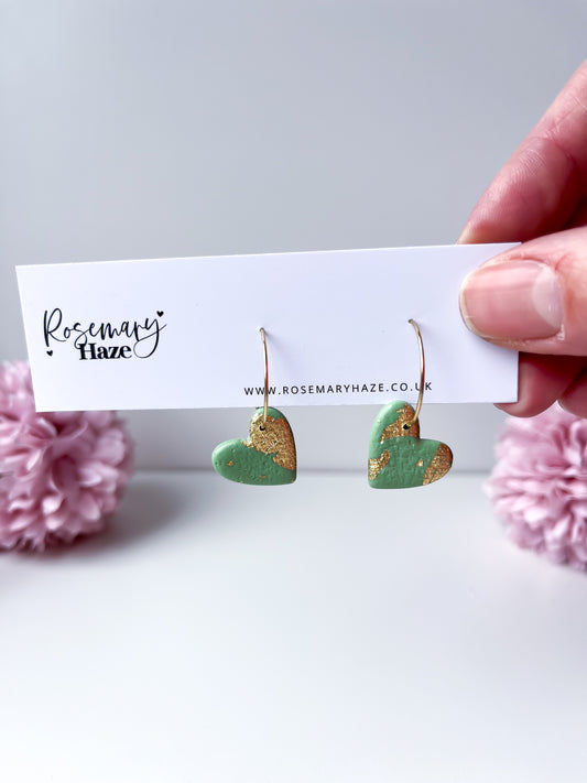 Heart Hoops - Soft Sage