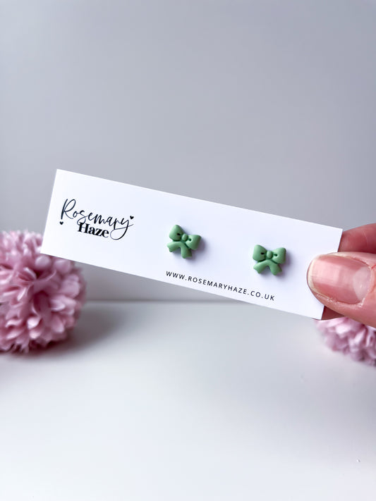 Bow Studs - Soft Sage
