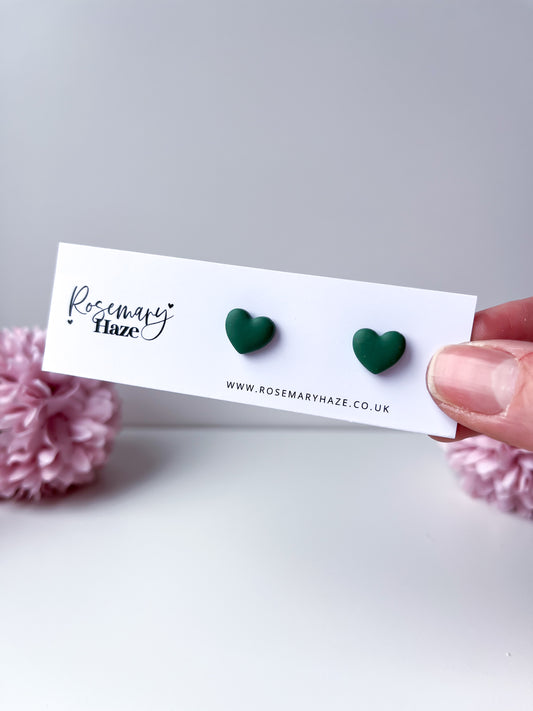 Mini Heart Studs - Dried Thyme