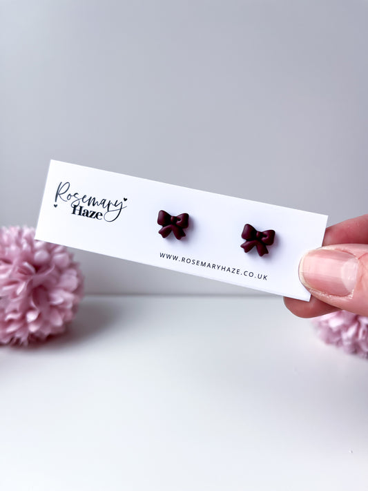 Bow Studs - Mulberry