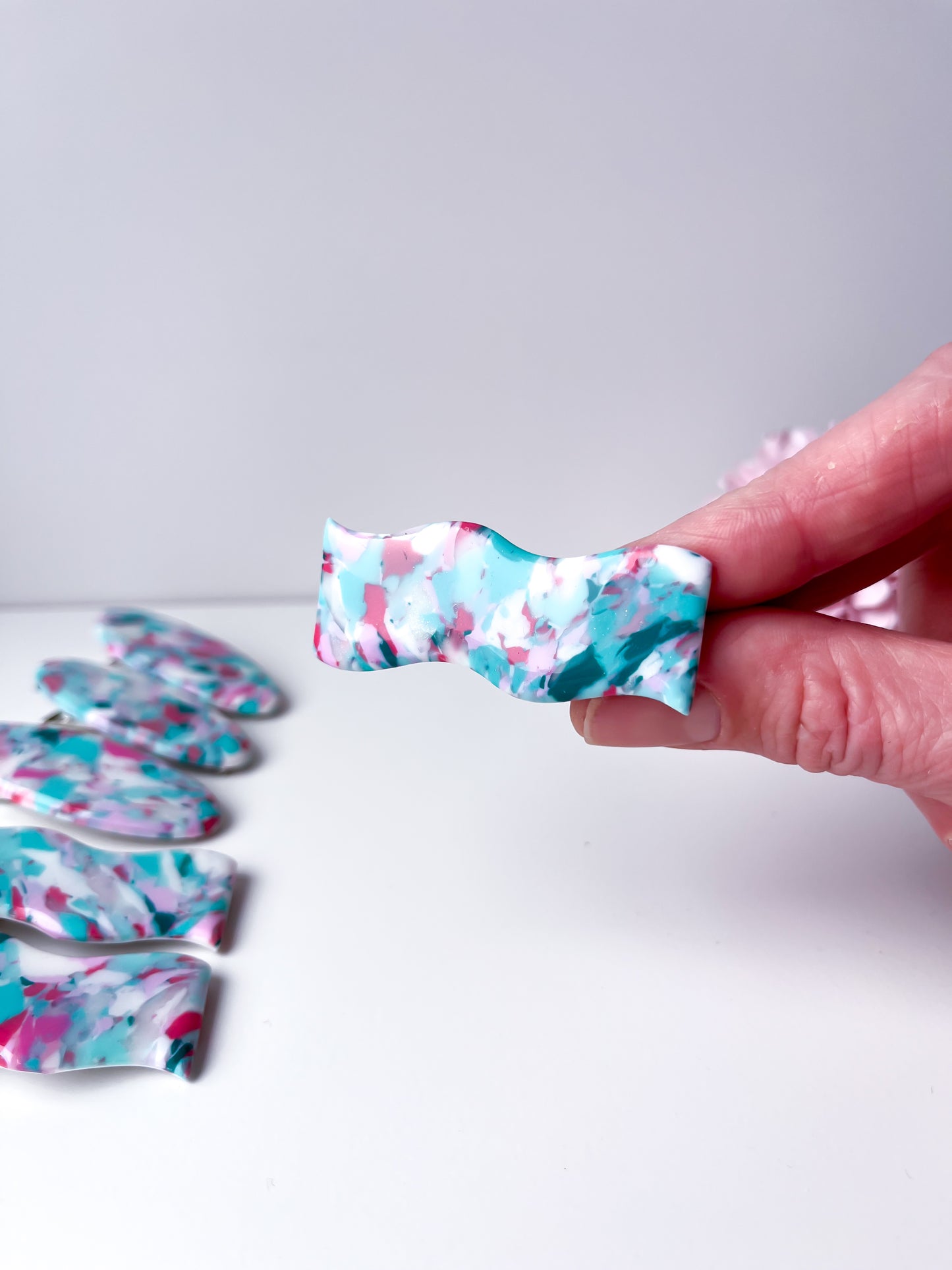 Pink Mint Hair Clips
