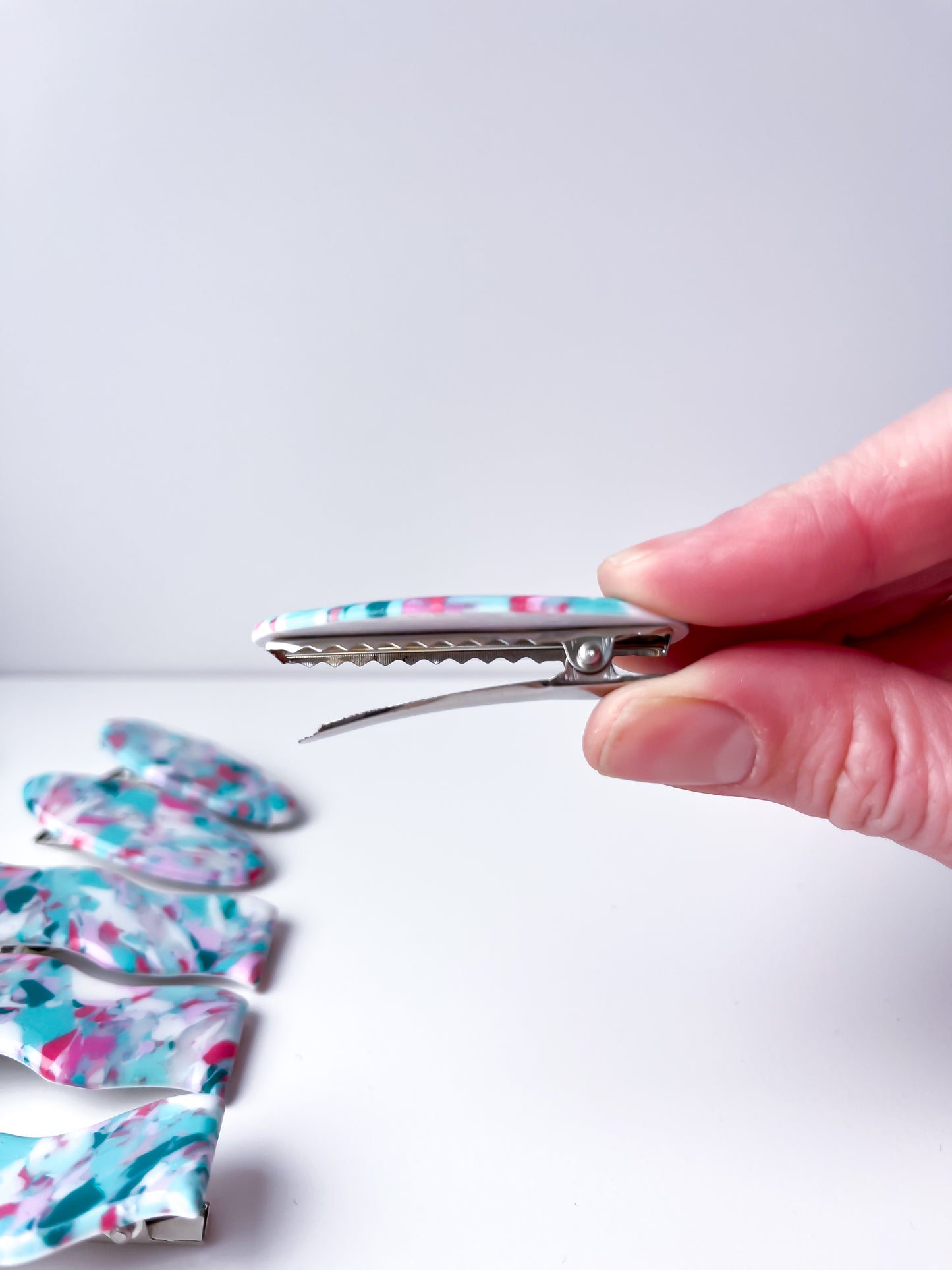 Pink Mint Hair Clips