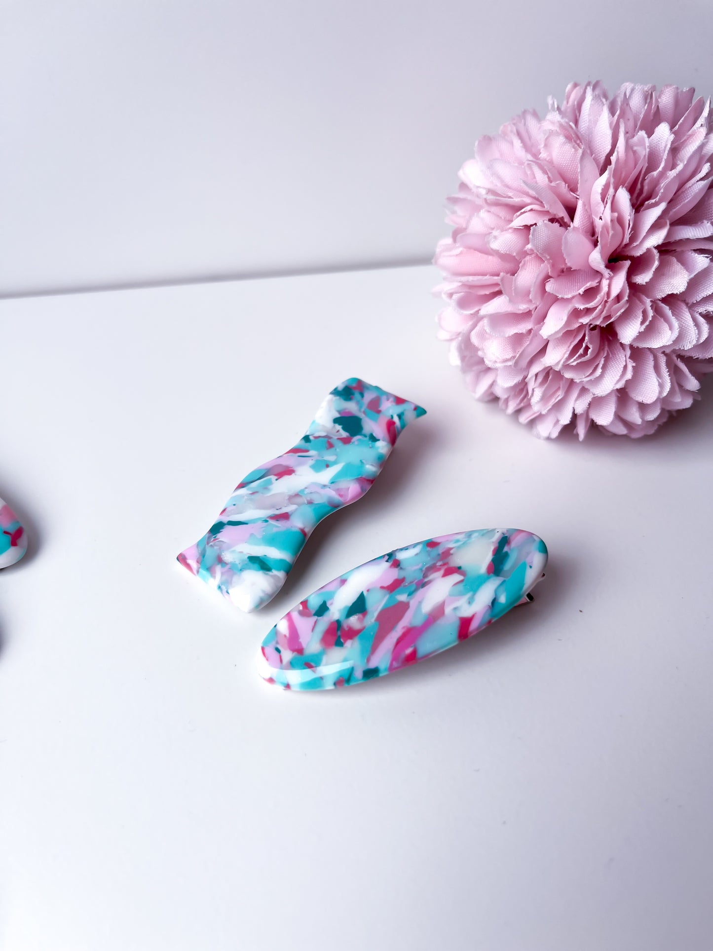 Pink Mint Hair Clips