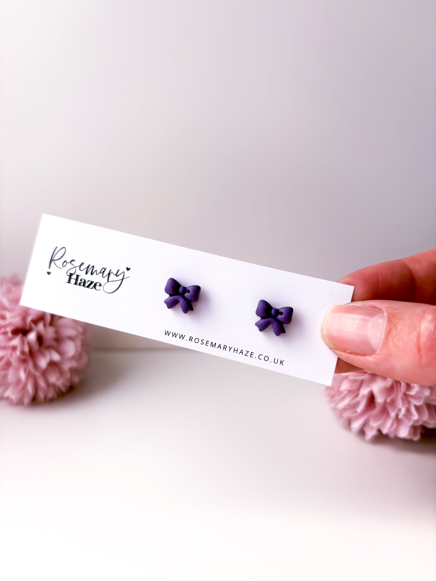 Bow Studs - Sunset Purple