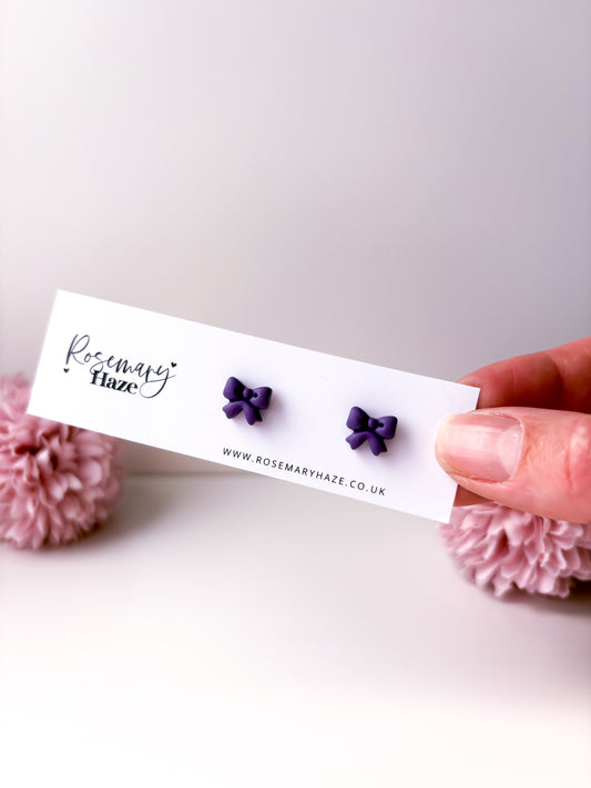 Bow Studs - Sunset Purple