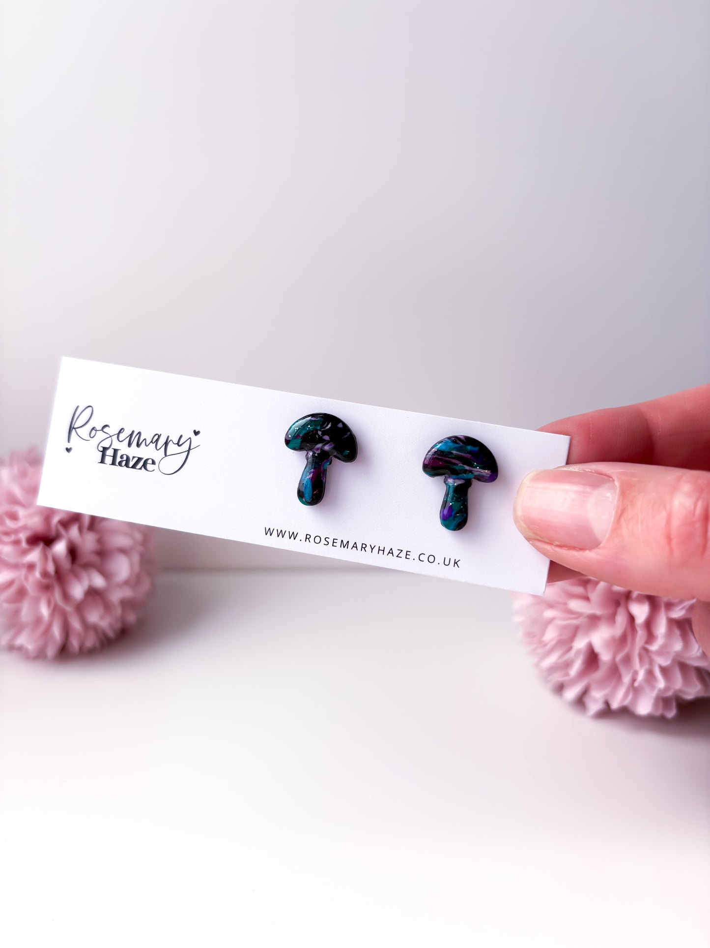 Galaxy Mushroom Stud Earrings