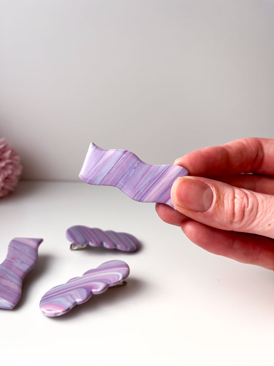 zero waste purple hair clips