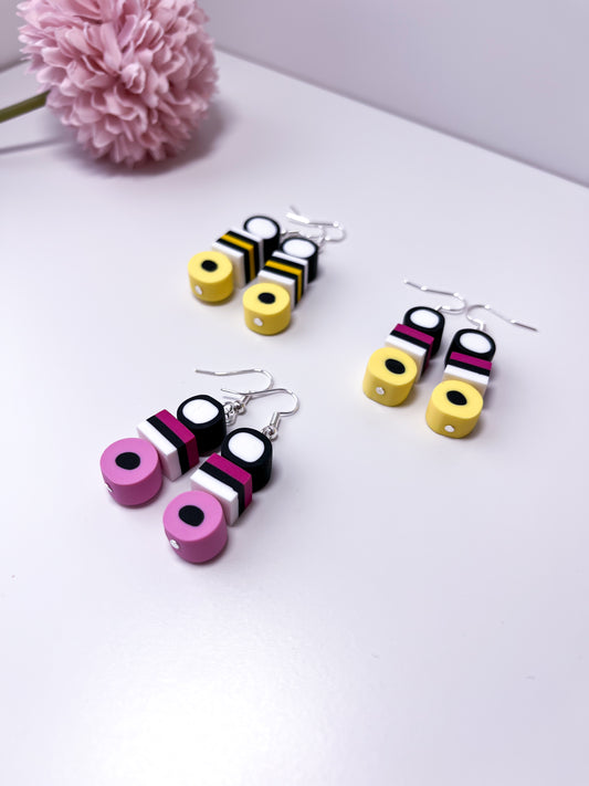 Liquorice allsorts earrings