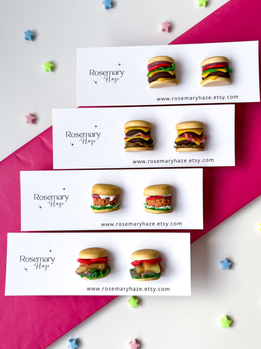 Burger Stud Earrings