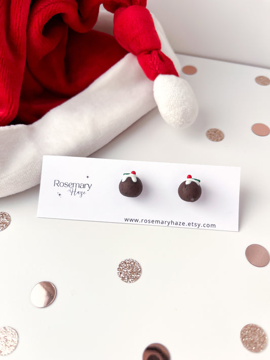 Christmas Pudding Stud Earrings - BUY 2 GET 1 FREE 🎉