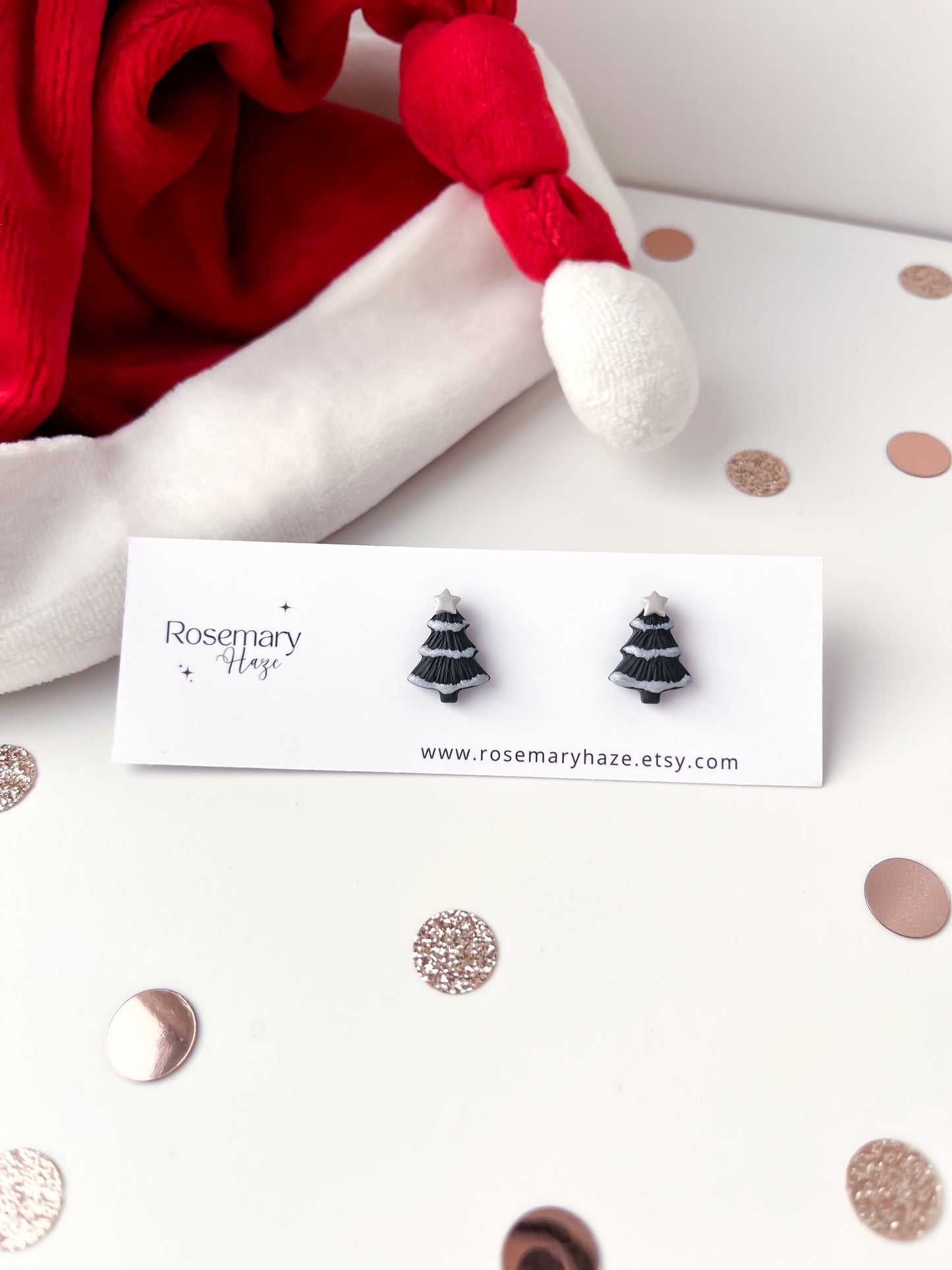 Black Christmas Tree Stud Earrings - BUY 2 GET 1 FREE 🎉