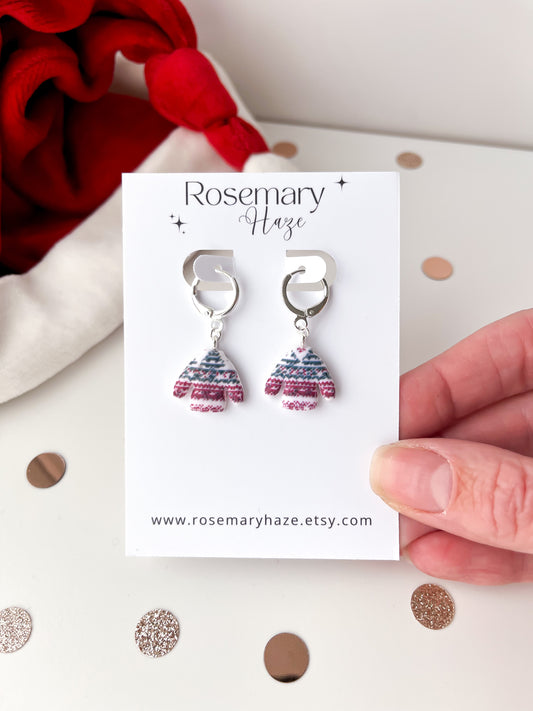 Christmas Jumper Huggie Hoop Earrings