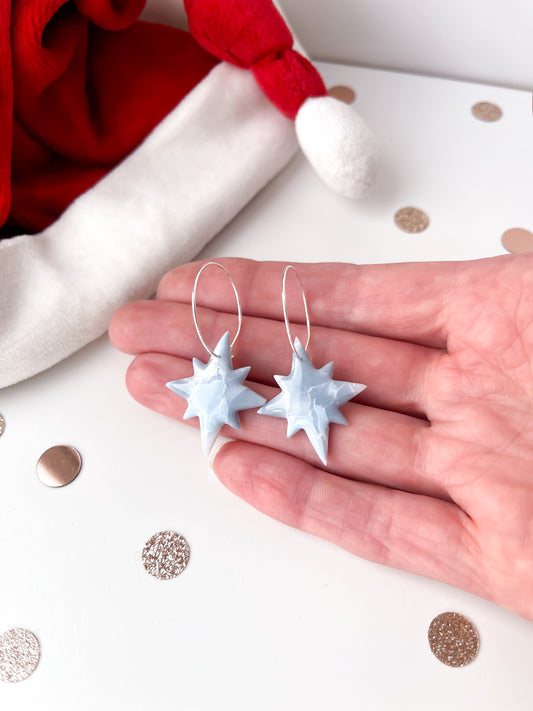 Winter Marble North Star Hoops