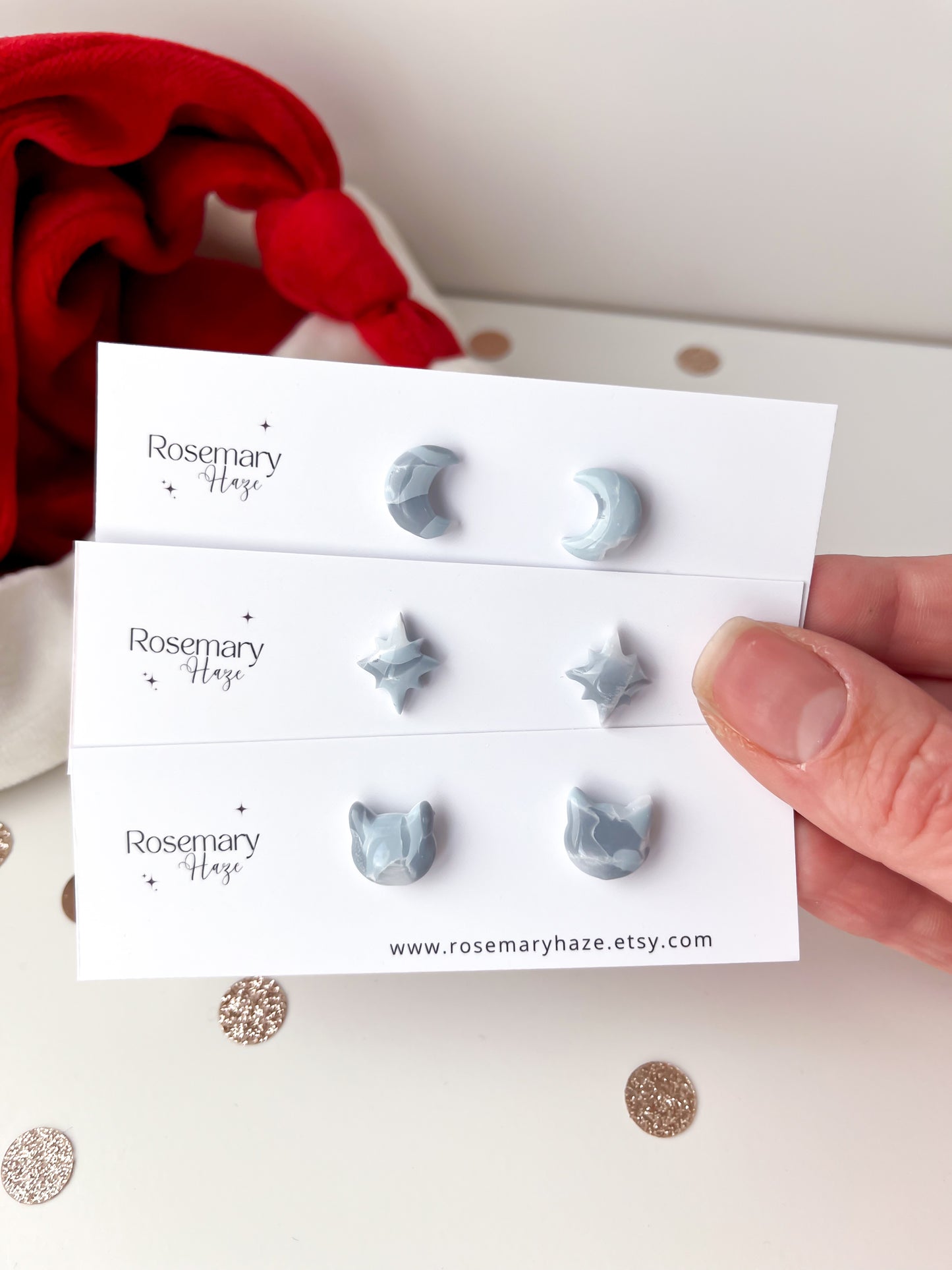 Winter Marble Mini Studs