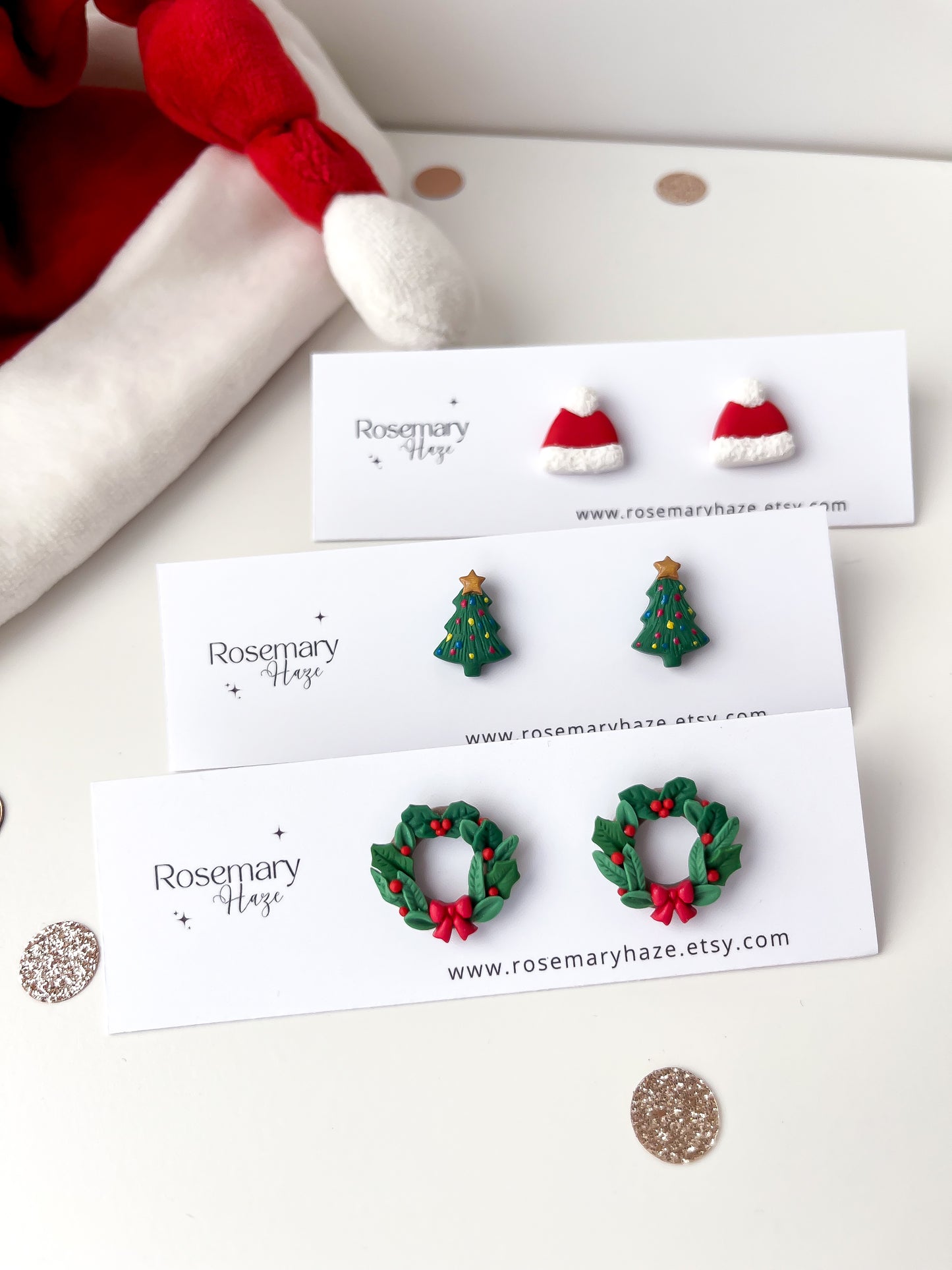 Santa Hat Stud Earrings - BUY 2 GET 1 FREE 🎉