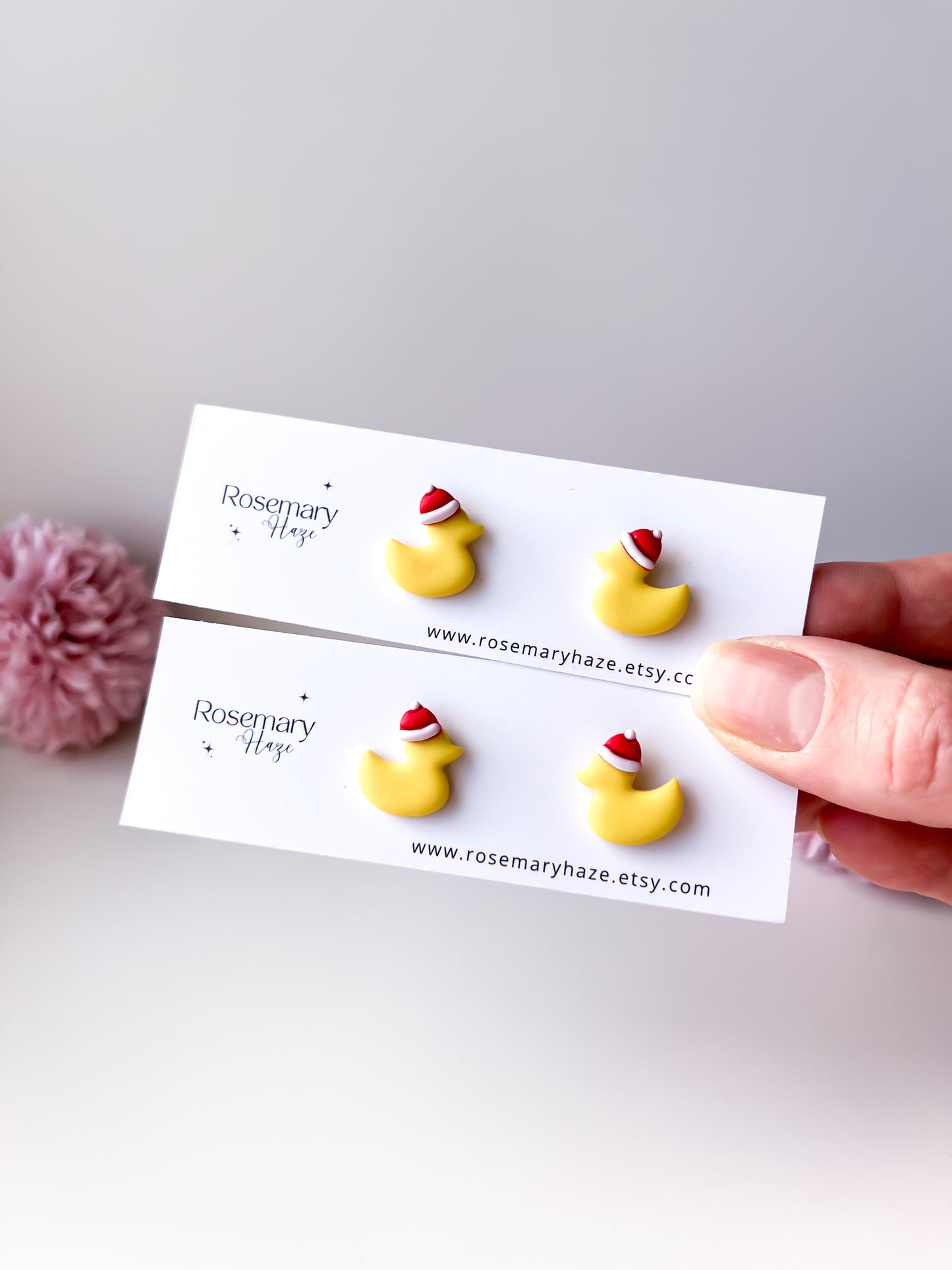 Santa Hat Duck Studs