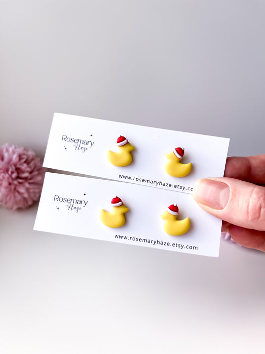 Santa Hat Duck Studs