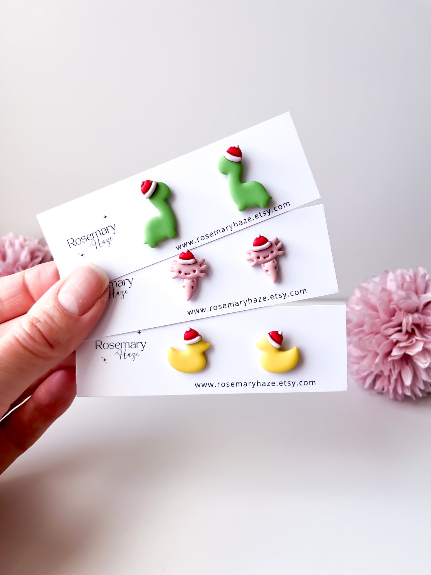 Santa Hat Duck Studs
